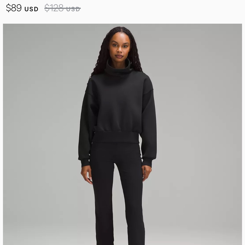 Lululemon Sweatshirt, Size 4, Rarely Worn